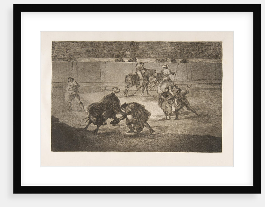 Plate 29 of the 'Tauromaquia': Pepe Illo making the pass of the 'recorte'., 1816 by Francisco Goya