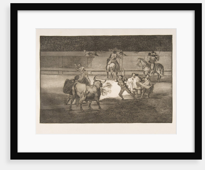 Plate 31 of the 'Tauromaquia': Banderillas with firecrackers., 1816 by Francisco Goya