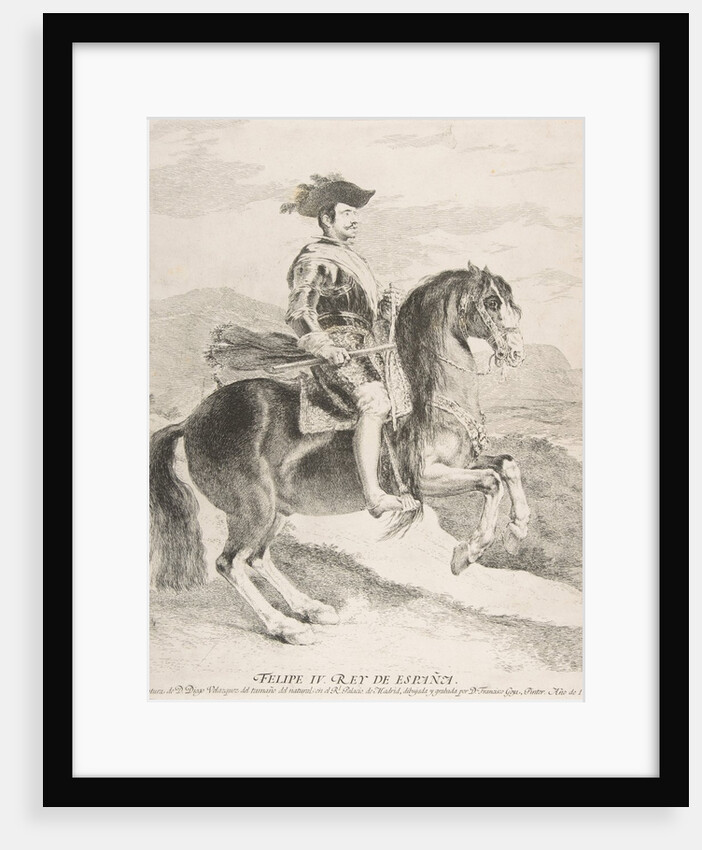 Philip IV on horseback, after Velázquez, 1778 by Francisco Goya