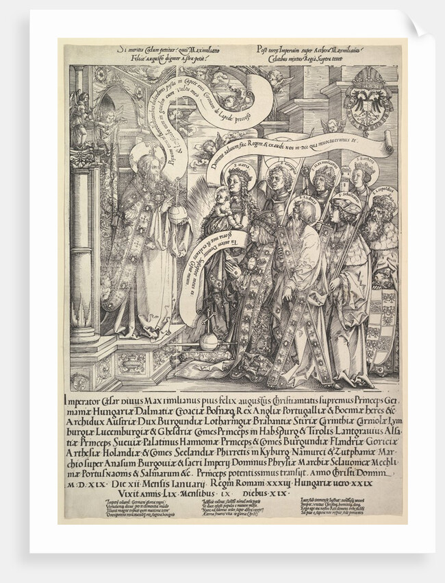 Maximilian Presented by his Patron Saints to the Almighty, 1519 by Hans Springinklee