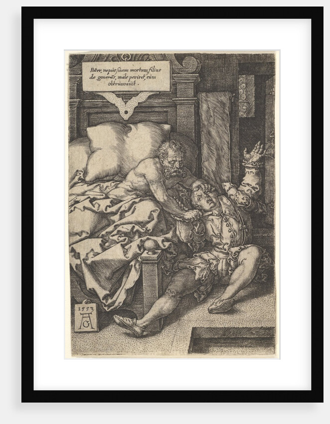 Judge Herkinbald Cutting the Throat of his Nephew, 1553 by Heinrich Aldegrever