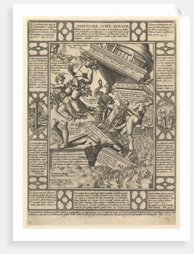 Aedificare Super Arenam, from Allegories of the Christian Faith, from Christian and P…, 1575-1617 by Hendrik Goltzius