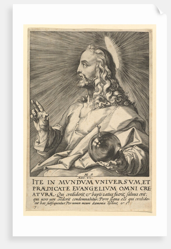 Christ, from Christ, the Apostles and St. Paul with the Creed, ca. 1589 by Hendrik Goltzius