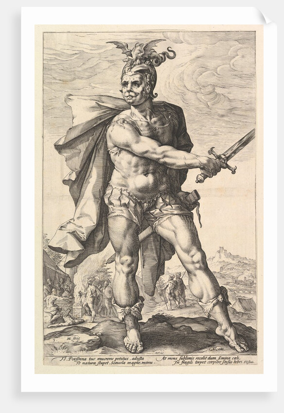 Mucius Scaevola, from the series The Roman Heroes, 1586 by Hendrik Goltzius