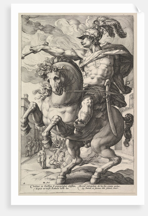 Marcus Curtius, from the series The Roman Heroes, 1586 by Hendrik Goltzius