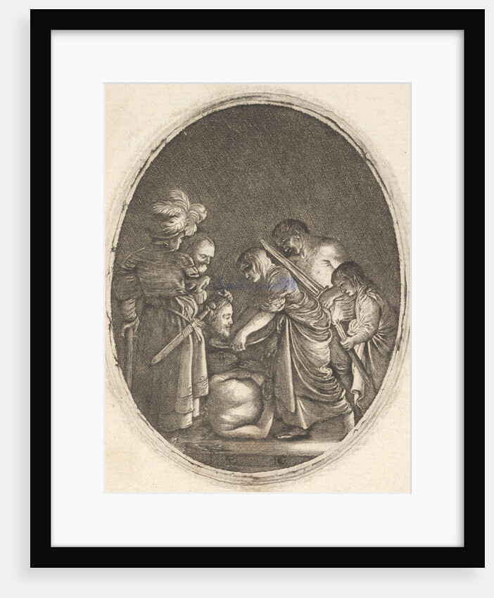 Salome receiving the head of John the Baptist, surrounded by three men and a child bea…, ca. 1610 by Hendrik Goudt