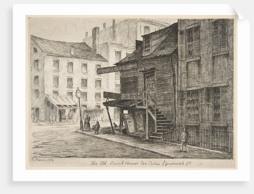 The Old Beach House, Corner of Cedar and Greenwich Streets, 1874 by Henry Farrer