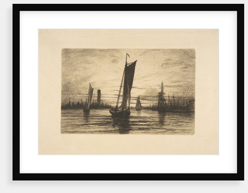 Sunset on the East River, 1879 by Henry Farrer