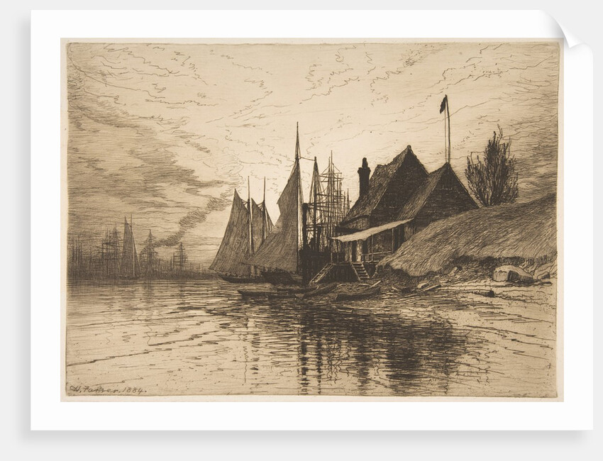 Evening, New York Harbor, 1884 by Henry Farrer