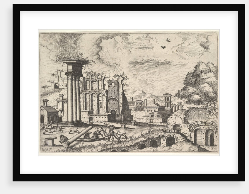 View of the Roman Forum, looking toward the Palatine Hill, from the series 'The Small book…, 1562 by Johannes van Doetecum I/Lucas van Doetecum