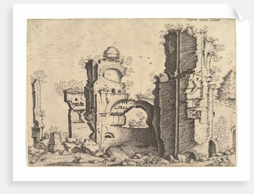View of ruins, possibly the Baths of Caracalla, from the series 'The Small book of Roman r…, 1561 by Johannes van Doetecum I/Lucas van Doetecum