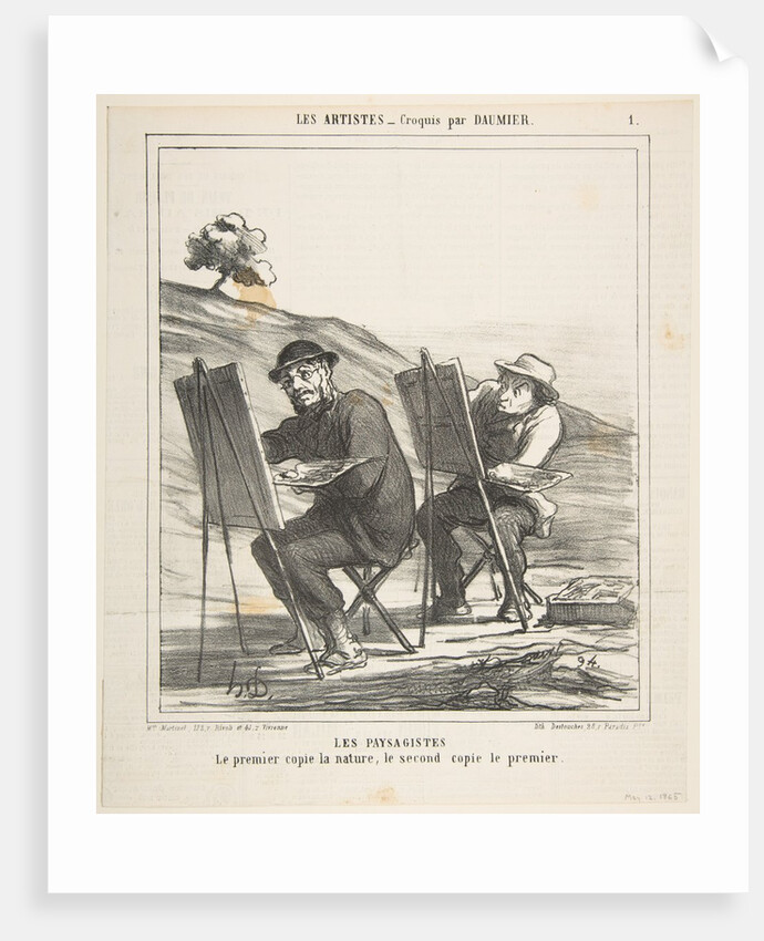 The landscape painters, the first copies nature, the second copies the first, from…, May 12, 1865 by Honore Daumier
