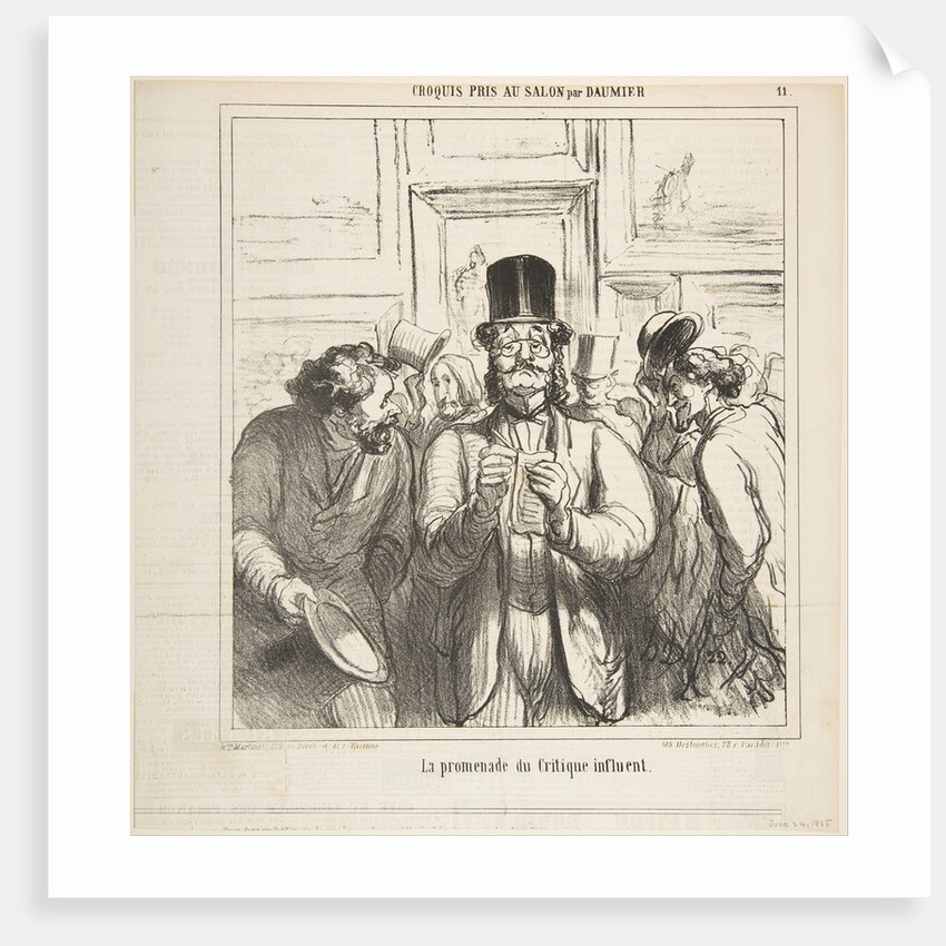 Walk-through of an influential critic, from 'Sketches from the Salon,' published …, June 24, 1865 by Honore Daumier