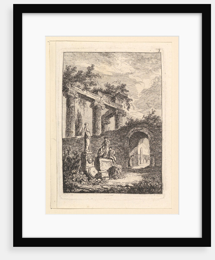 La Statue en Avant les Ruines by Hubert Robert