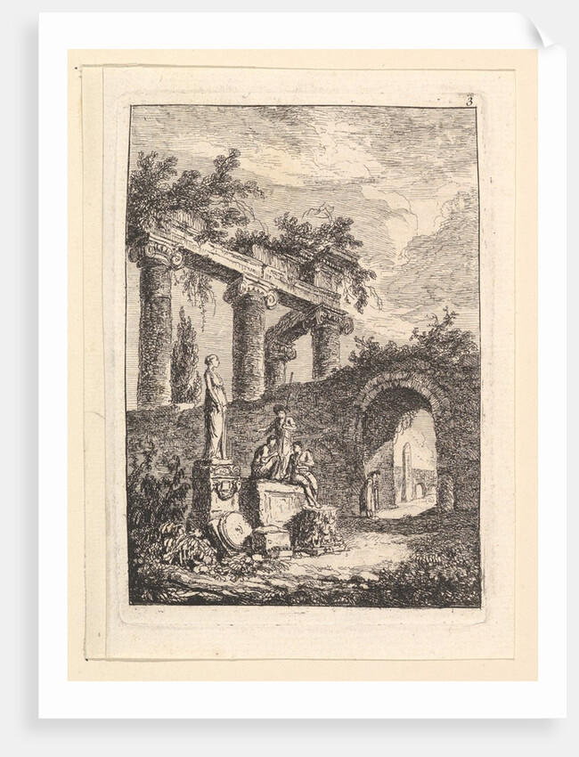 La Statue en Avant les Ruines by Hubert Robert