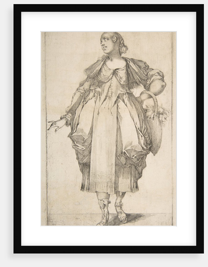 Gardener with a Basket on her Arm, from Hortulanae series, 1612-16 by Jacques Bellange
