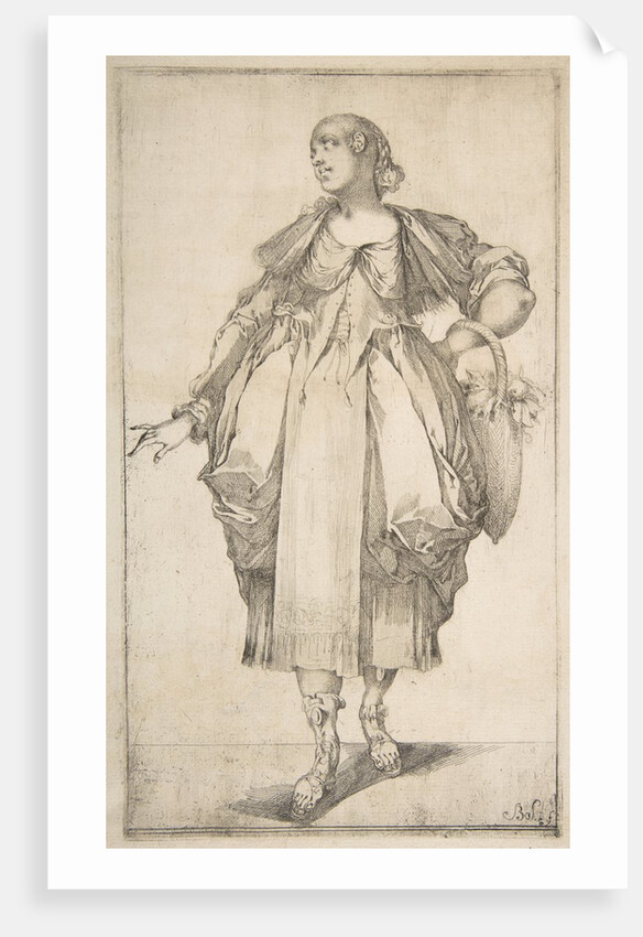 Gardener with a Basket on her Arm, from Hortulanae series, 1612-16 by Jacques Bellange