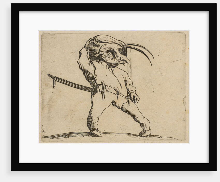 L'Homme Masqué aux Jambes Torses, from Varie Figure …, 1616-22 by Jacques Callot