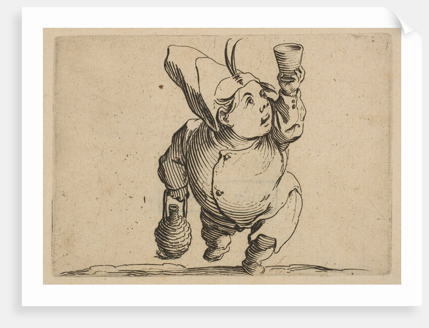 Le Beveur vu de Face, from Varie Figure Gobbi, suit…, 1616-22 by Jacques Callot