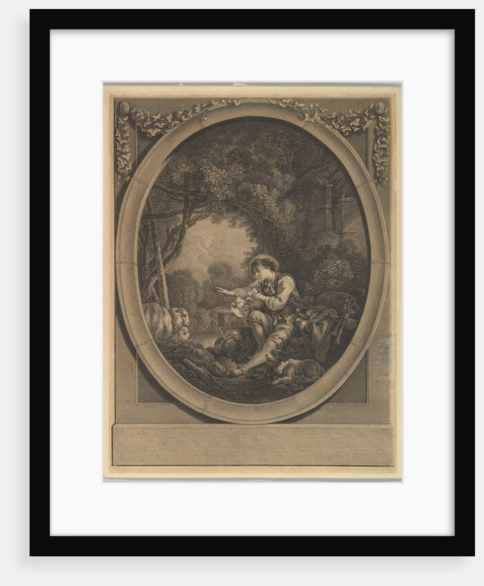L'Départ du Courier, 18th century by Jacques Firmin Beauvarlet/Francois Boucher