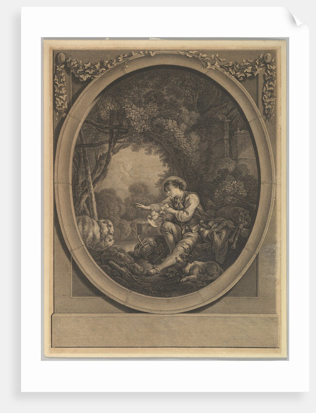 L'Départ du Courier, 18th century by Jacques Firmin Beauvarlet/Francois Boucher