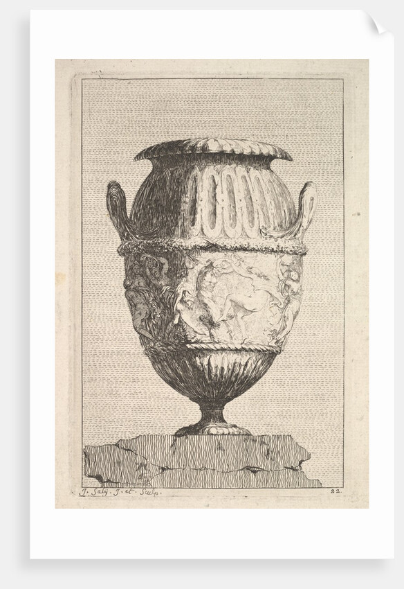Design for a Vase with a Bacchic Frieze, from: Vases, 1746 by Jacques Francois Joseph Saly