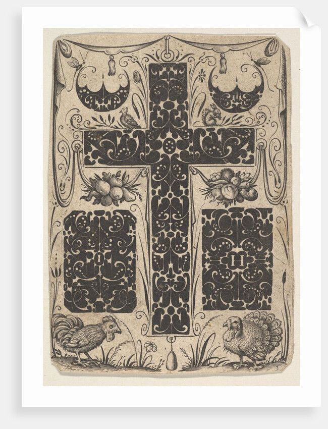 Latin Cross with Birds and Smaller Motifs, ca. 1614-19 by Jacques Hurtu
