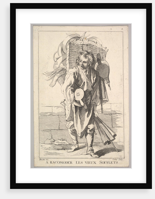 Reverse copy of A Racomoder les Vieux Souflets, from Le Cri…, 18th century by Jacques Philippe Le Bas