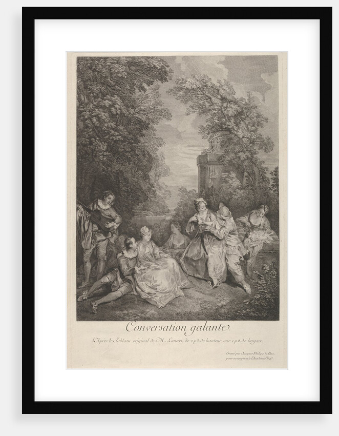 Gallant conversation': couples engage in conversation in a garden …, 1743 by Jacques Philippe Le Bas