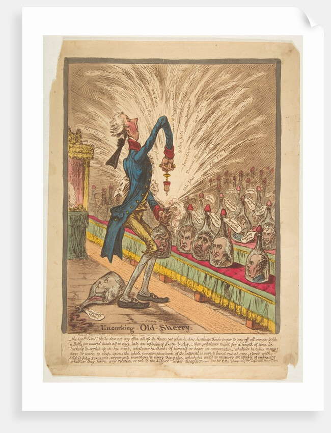 Uncorking Old Sherry, March 10, 1805 by James Gillray