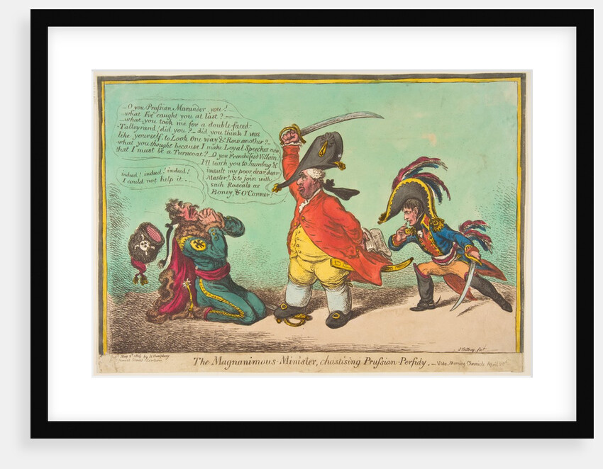 The Magnanimous Minister, Chastising Prussian Perfidy.-vide-Morning Chronicle April…, May 2, 1806 by James Gillray