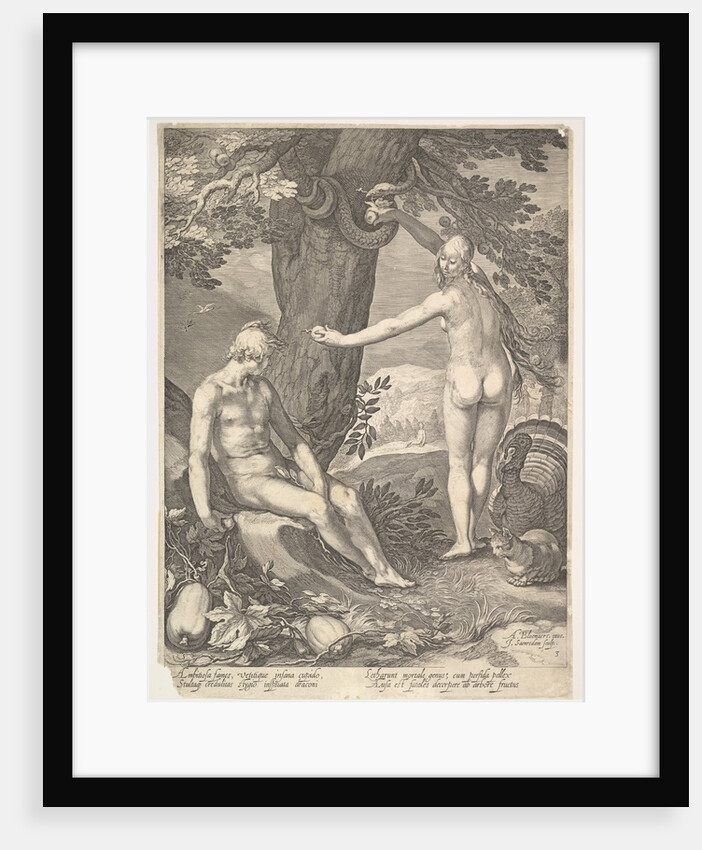 Eve Giving Adam the Forbidden Fruit; from 'The Story of Adam and Eve' by Jan Saenredam