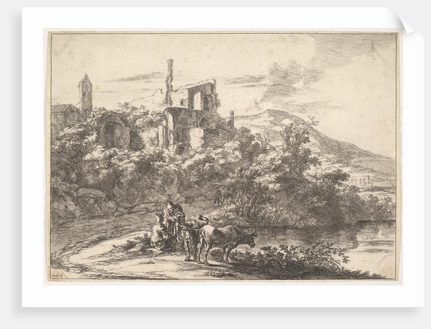 Les Deux Vaches Au Bord De L'Eau by Jan Dirksz Both