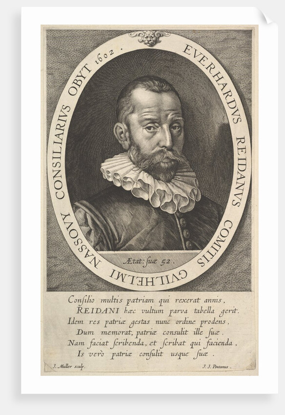 Portrait of Everhard van Reyd, Councillor of William, Prince of Orange, 1602 by Jan Muller