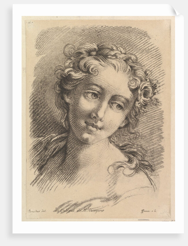 Head of a Woman, 1748-69 by Jean Charles Francois/Francois Boucher