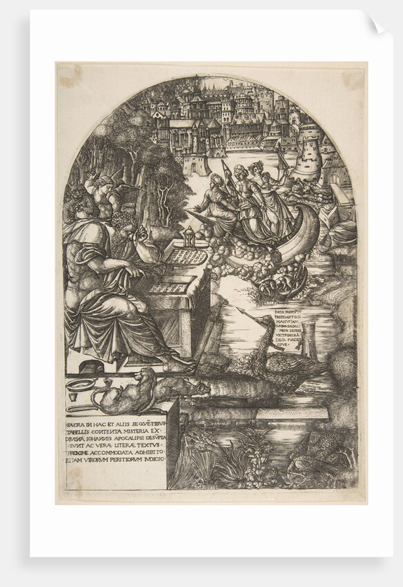 The artist Jean Duvet in the guise of St. John the Evangelist, sitting at a desk, ca. 1546-55 by Jean Duvet