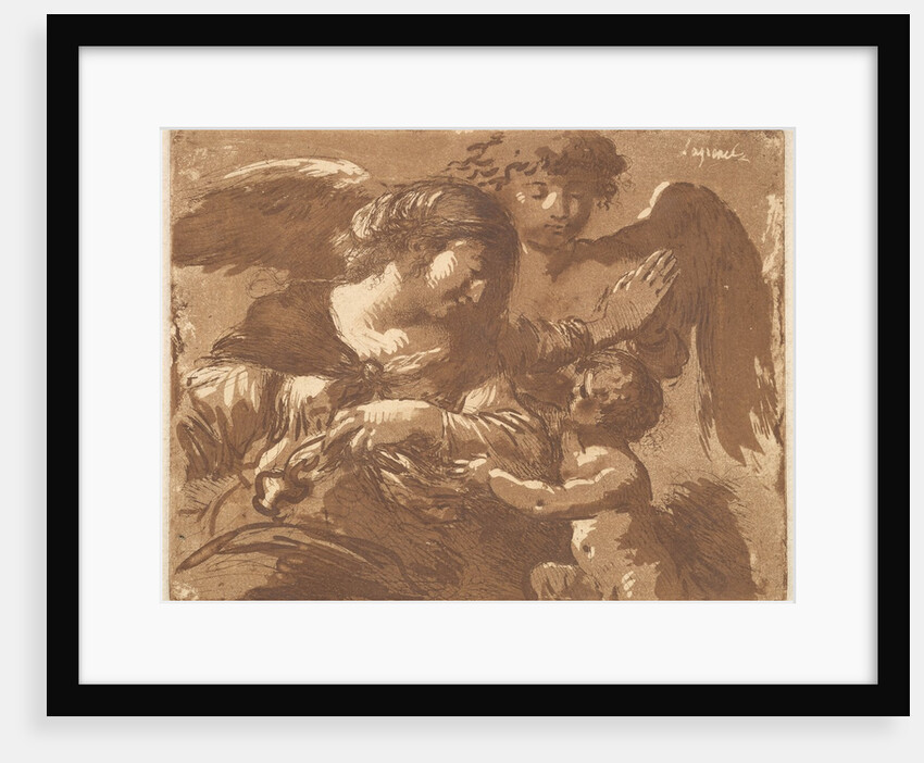 L'ange gardien, in an album containing Recueil de Compositions p…, 1782-1821 by Jean Jacques Lagrenee