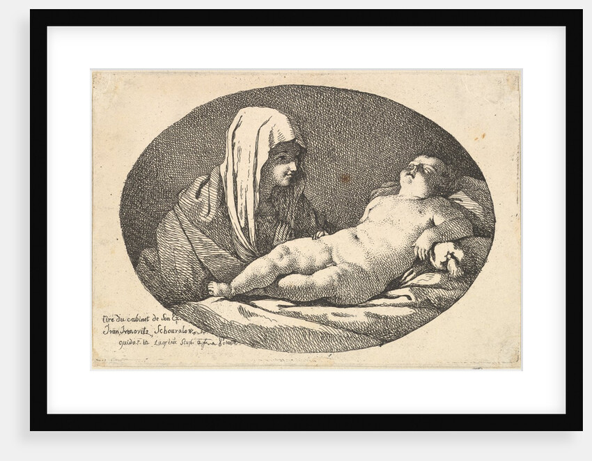 The Virgin at left watching the infant Christ as he sleeps, an oval composition, after …, 1760-63 by Jean Jacques Lagrenee