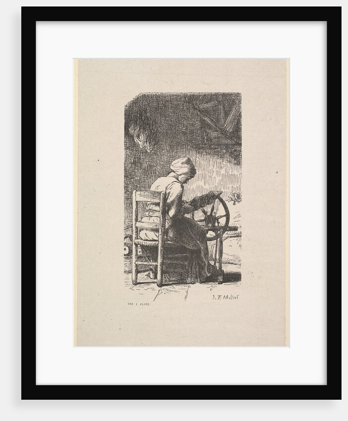 The Spinner, 1853 by Jacques-Adrien Lavieille