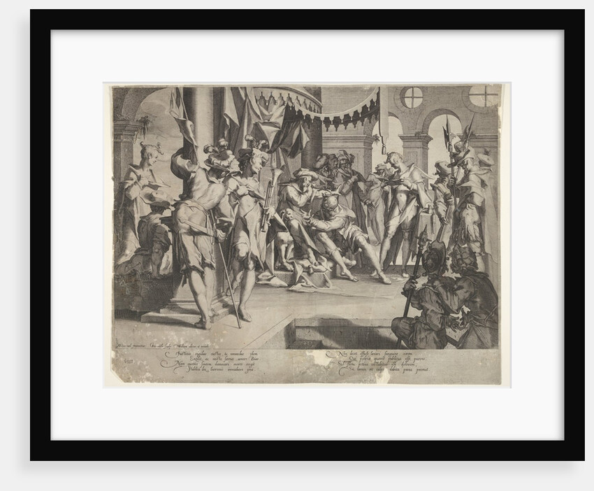 The Judge Bias Shedding Tears, plate IX from Thronus Justitiæ, 1605 by Joachim Anthonisz Wtewael/Willem van Swanenburg