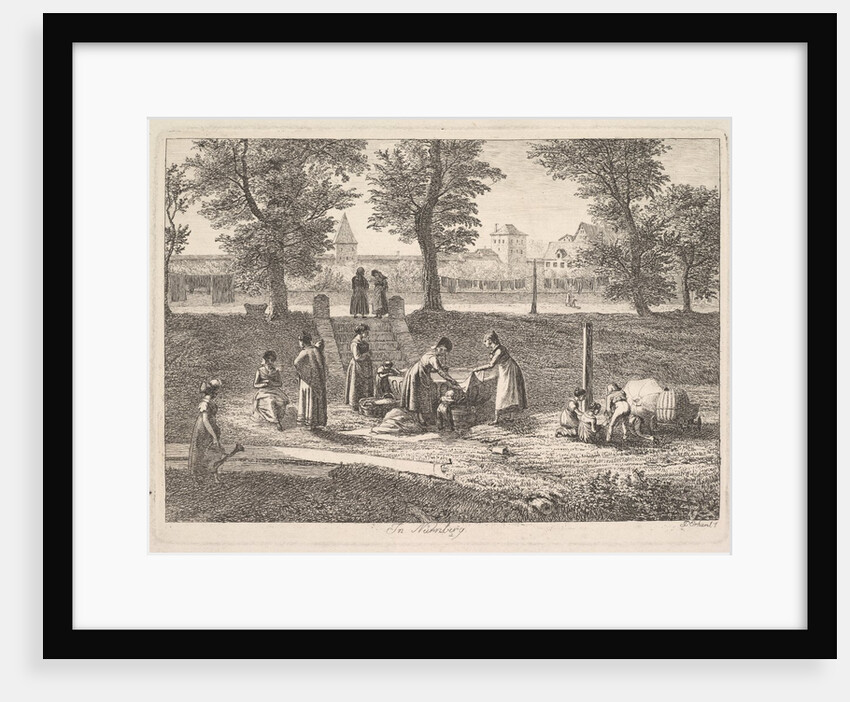 Outdoor Scene of Women in Domestic Activities in Nurnberg, 19th century by Johann Christian Erhard