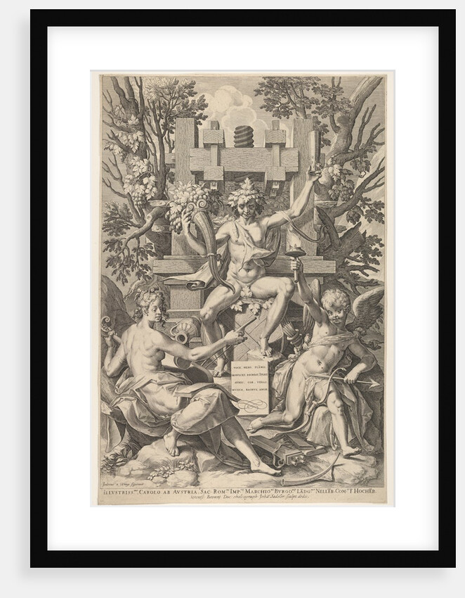 Bacchus, Music, Amor, 1575-1600 by Johann Sadeler I