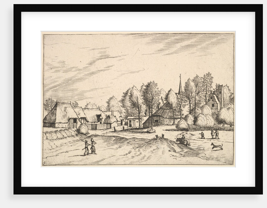 Country Village with Church Tower from Multifariarum casularum ruriumque lineamenta cur…, 1559-61 by Johannes van Doetecum I
