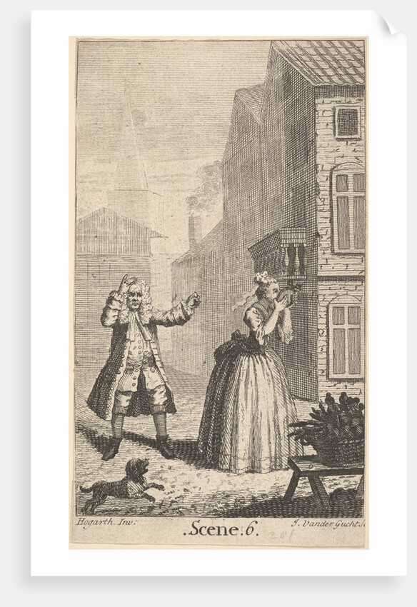 Frontispiece to Moliere's 'Sganarelle, ou le Cocu Imaginaire', ca. 1732 by John Vandergucht