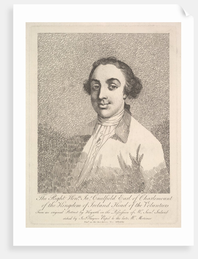 The Right Honorable James Caulfield, Earl of Charlemount of the Kingdom of Irela…, March 19, 1782 by Joseph Haynes