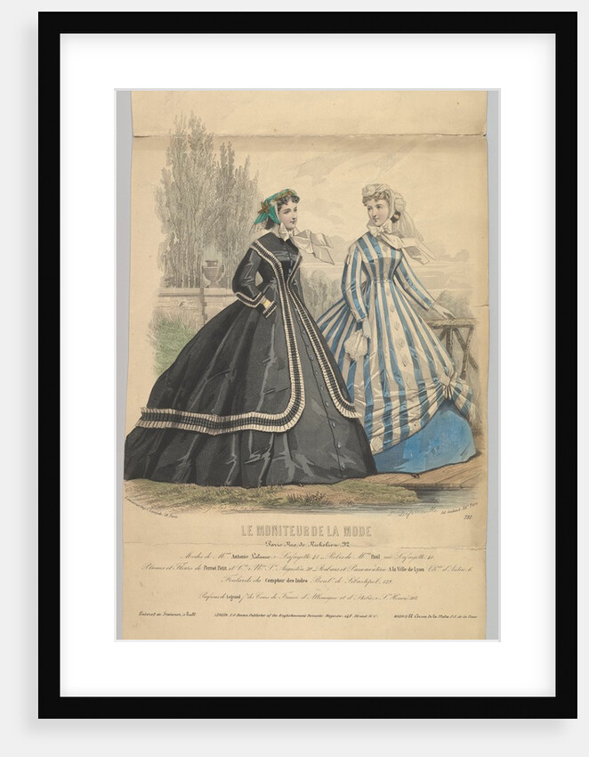 Modes de Mme. Antonie Lalanne, No. 791, from Le Moniteur de la Mode, 1848 by Jules David