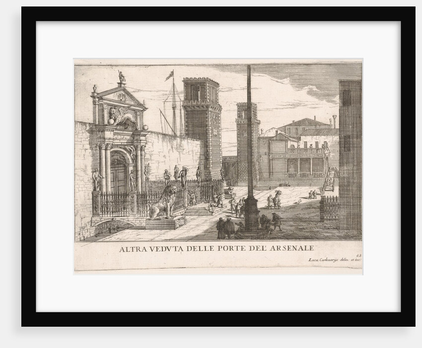 Plate 63: View of the gate of the shipyard and armory complex, Venice, 1703, fr…, 1703 by Luca Carlevarijs