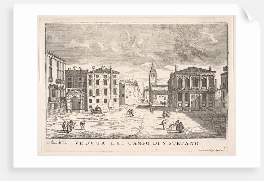 Plate 95: View of Campo Santo Stefano with the Loredan Palace and Morosini Palace, Venice…, 1703 by Luca Carlevarijs