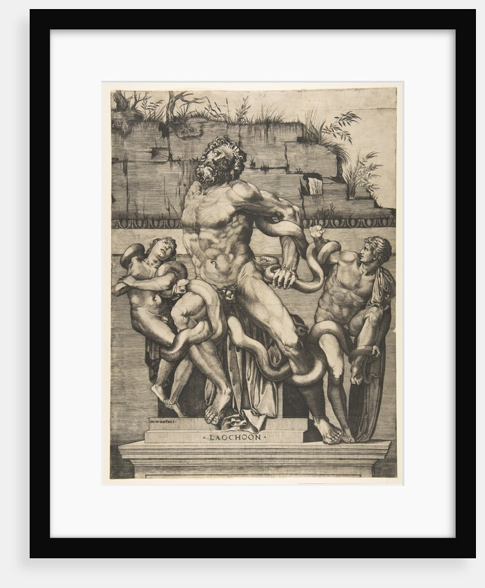 Laocoön and his sons being attacked by serpents, ca. 1515-27 by Marco Dente
