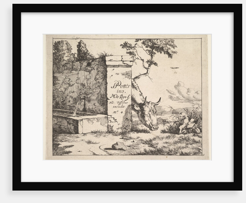 Title page for 'Diverses vaches et boeufs' after Paulus Potter by Marcus de Bye